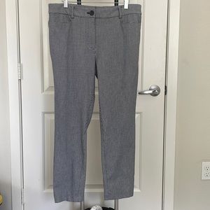 Loft womens size 10 the skinny style black and white check dress pants stretchy